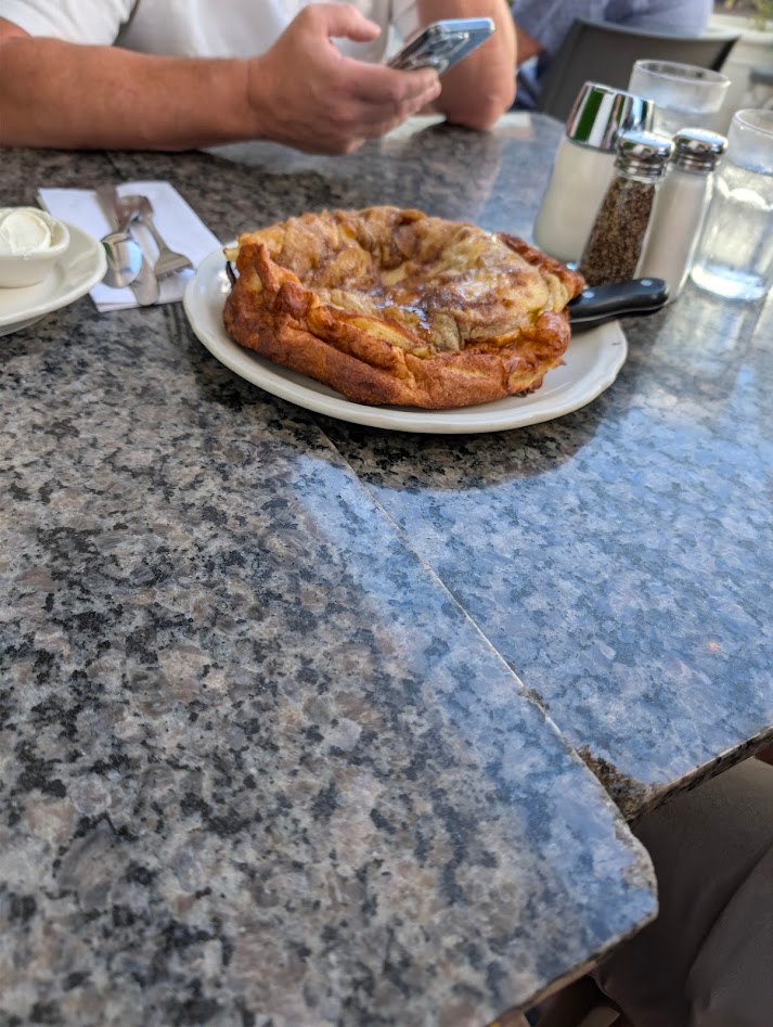 Baked apple pancake from Richard Walker’s Pancake House in La Jolla