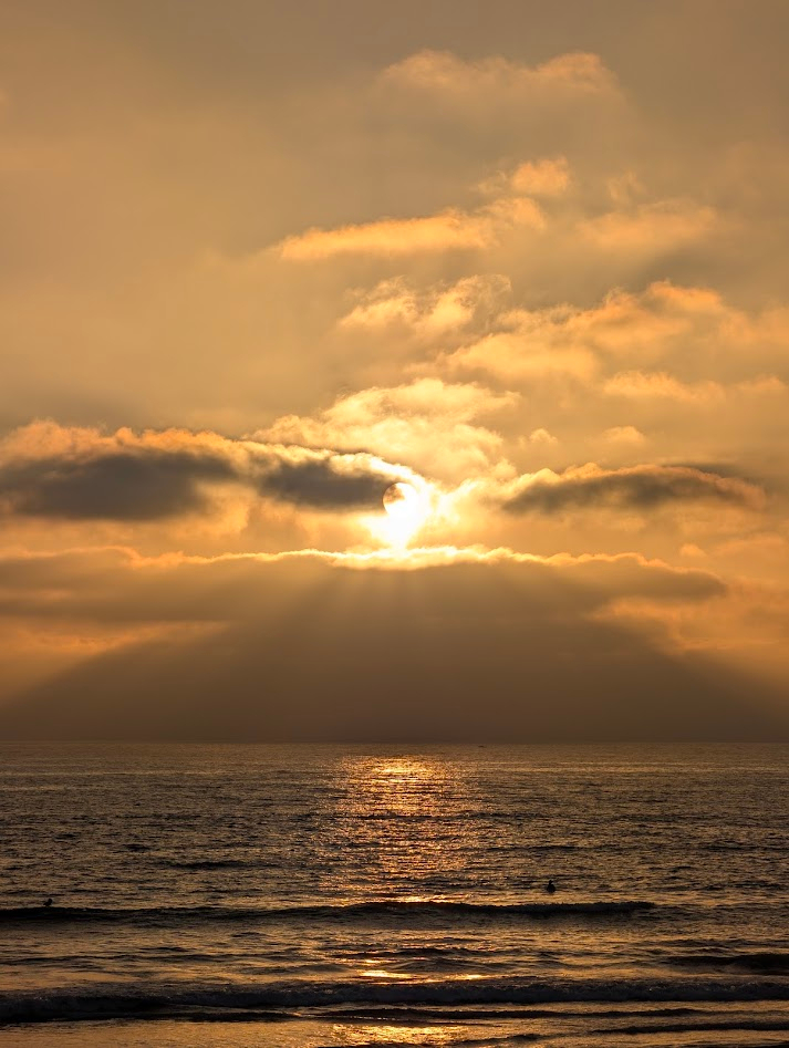 Coastal view during a golden-hour walk in San Diego