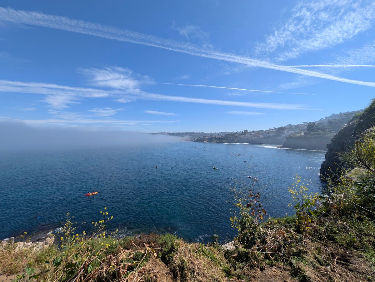 Morning fog over the ocean near La Jolla