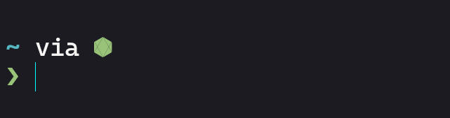 Terminal showing Starship default prompt styling
