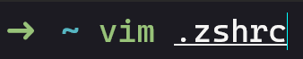 zsh syntax highlighting showing a valid command in green